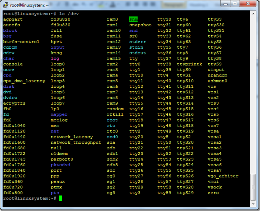 list devices linux