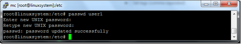 user password change linux